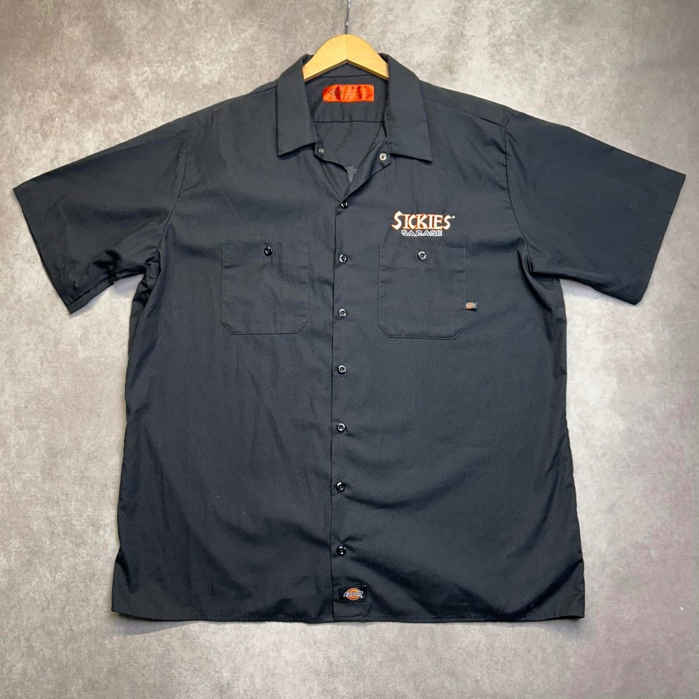 Dickies Sickies Garage Graphic Work Shirt Mens 2XL Black Genuine Stolen Parts